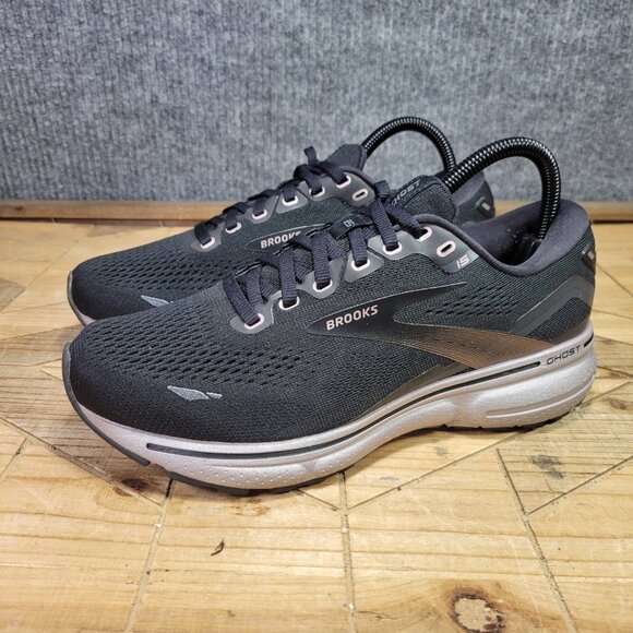Brooks Ghost 15 Womens Size 8D WIDE Black Silver Athletic Running Shoes Sneakers - Picture 2 of 11